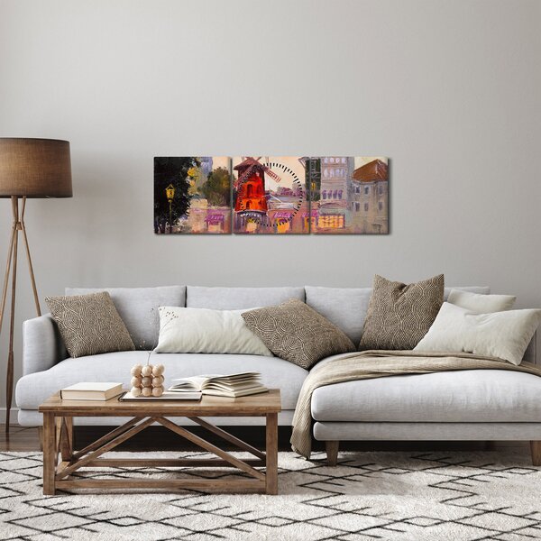 Tablou - Moulin rouge, Paris, Franța (cu ceas) (90x30 cm)