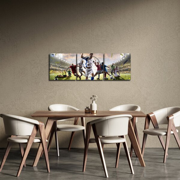 Tablou - Fotbal (cu ceas) (90x30 cm)