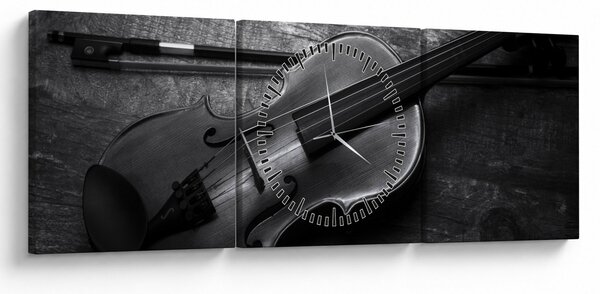 Tablou - Violete (cu ceas) (90x30 cm)