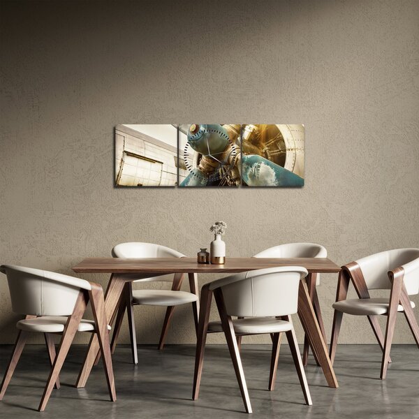 Tablou - Elice de avion vechi (cu ceas) (90x30 cm)