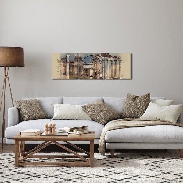 Tablou - Forumul Roman, Roma, Italia (cu ceas) (90x30 cm)