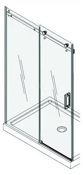Cabina de dus Fluminia, Paloma, 100 x 80, cu usa culisanta si perete lateral fix