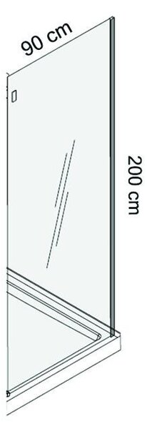 Cabina de dus Fluminia, Paloma, 120 x 90, cu usa culisanta si perete lateral fix