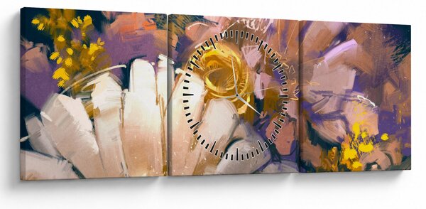Tablou - Flori (cu ceas) (90x30 cm)