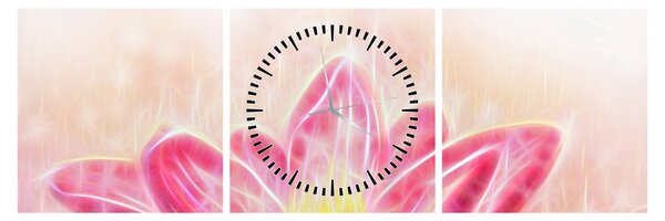 Tablou - Floare de lotus (cu ceas) (90x30 cm)
