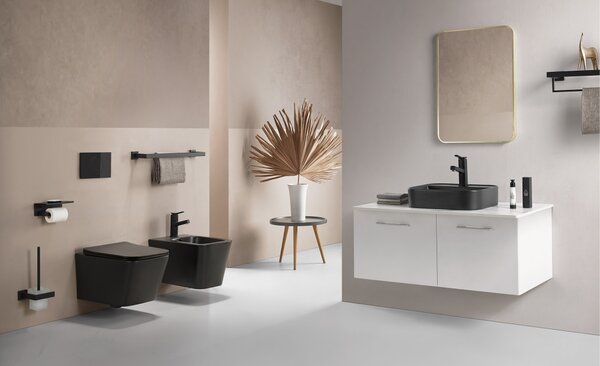 Set vas WC si bideu suspendat, Fluminia, Paris, Negru