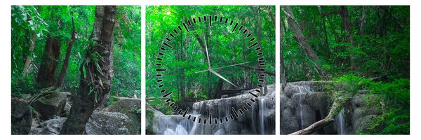 Tablou - Cascada Erawan, Kanchanaburi, Thailanda (cu ceas) (90x30 cm)