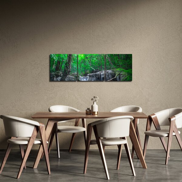 Tablou - Cascada Erawan, Kanchanaburi, Thailanda (cu ceas) (90x30 cm)