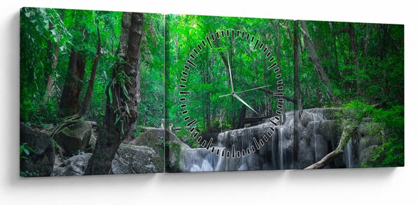 Tablou - Cascada Erawan, Kanchanaburi, Thailanda (cu ceas) (90x30 cm)