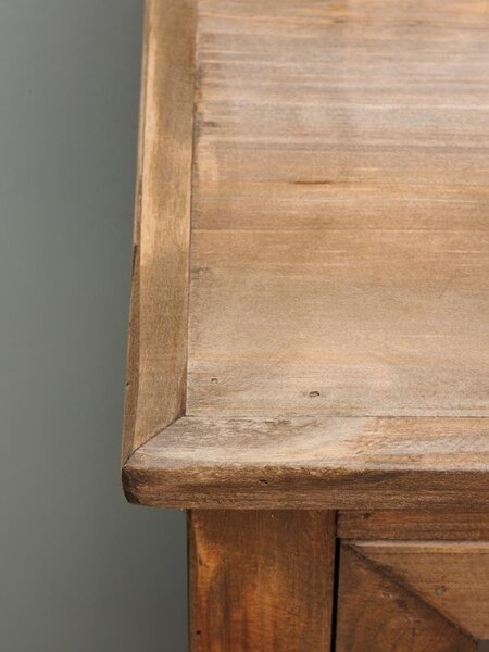 Bufet din lemn masiv si sticla, cu aspect rustic, Laval