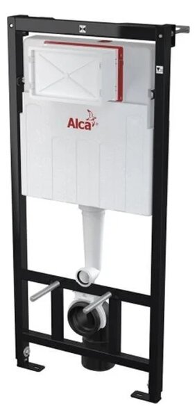 Set complet vas WC suspendat, Fluminia, Clementina Alb, cu rezervor Alca si clapeta neagra