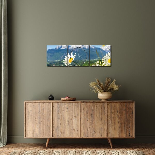 Tablou - Primăvara în Alpi (cu ceas) (90x30 cm)