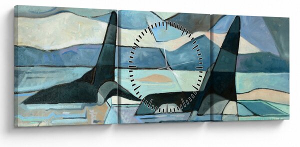 Tablou - Balene (cu ceas) (90x30 cm)