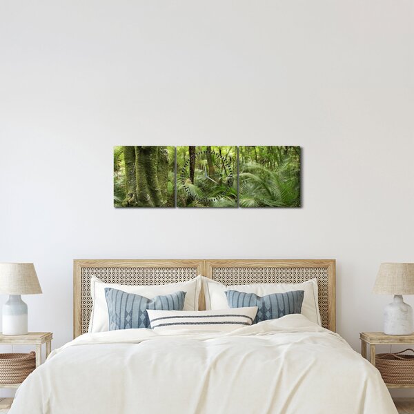 Tablou - Pădure tropicală (cu ceas) (90x30 cm)