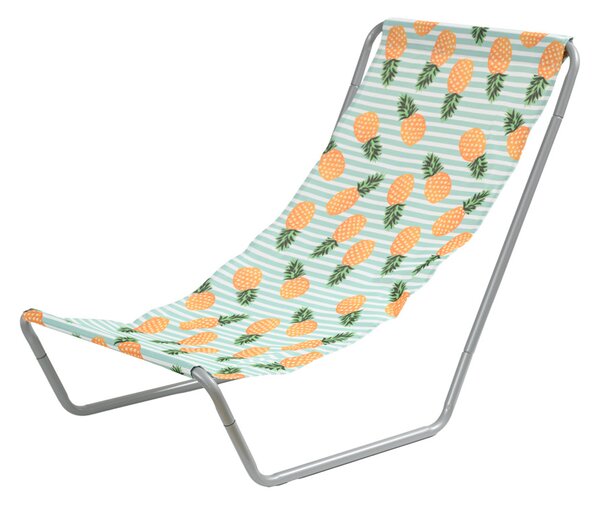Set de 2 sezlonguri de plaja pliabile SAND PINEAPPLE, colorate