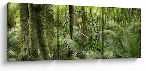 Tablou - Pădure tropicală (cu ceas) (90x30 cm)
