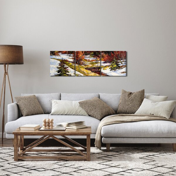 Tablou - Sosirea primăverii (cu ceas) (90x30 cm)