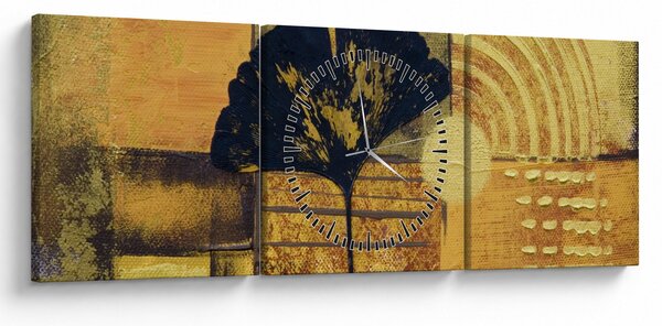 Tablou - Frunza ginkgo (cu ceas) (90x30 cm)