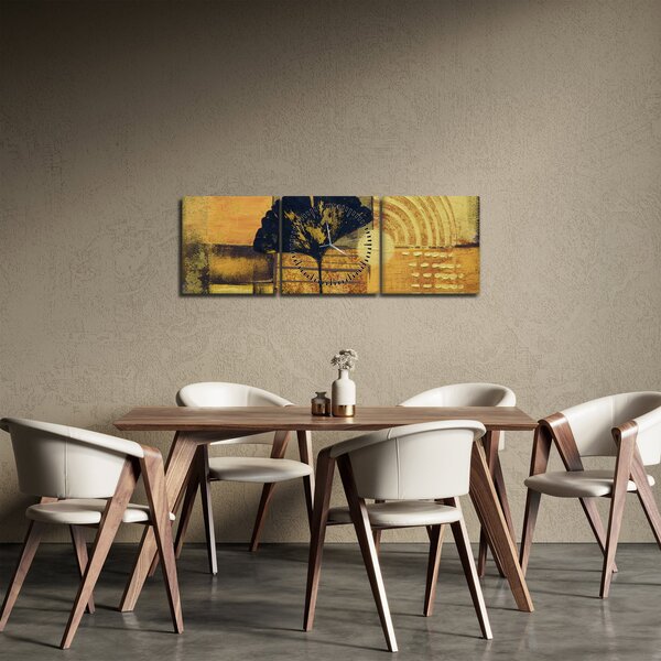 Tablou - Frunza ginkgo (cu ceas) (90x30 cm)