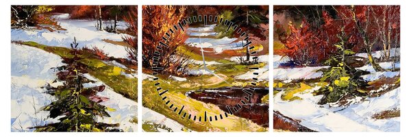 Tablou - Sosirea primăverii (cu ceas) (90x30 cm)