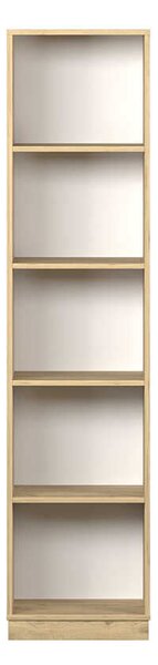 Biblioteca Adore Vargas, 5 Rafturi, Alb - Natural, 43x182x26 cm