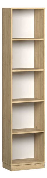 Biblioteca Adore Vargas, 5 Rafturi, Alb - Natural, 43x182x26 cm