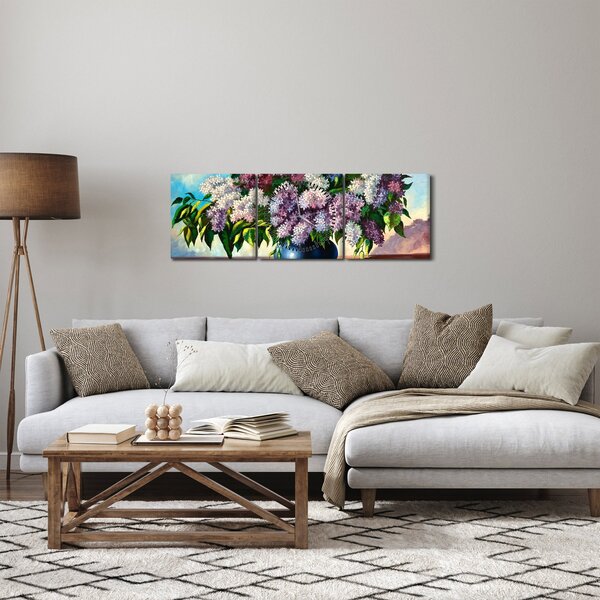 Tablou - Buchet de liliac (cu ceas) (90x30 cm)