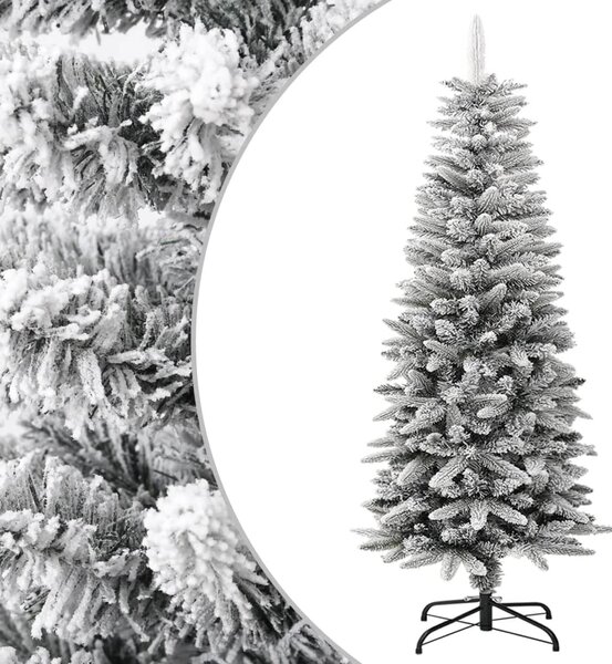 Brad de Crăciun artificial slim cu zăpadă pufoasă 120 cm PVC&PE
