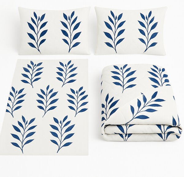 Set lenjerie pat dublu cu pilota reversibila Ava 200x220 cm