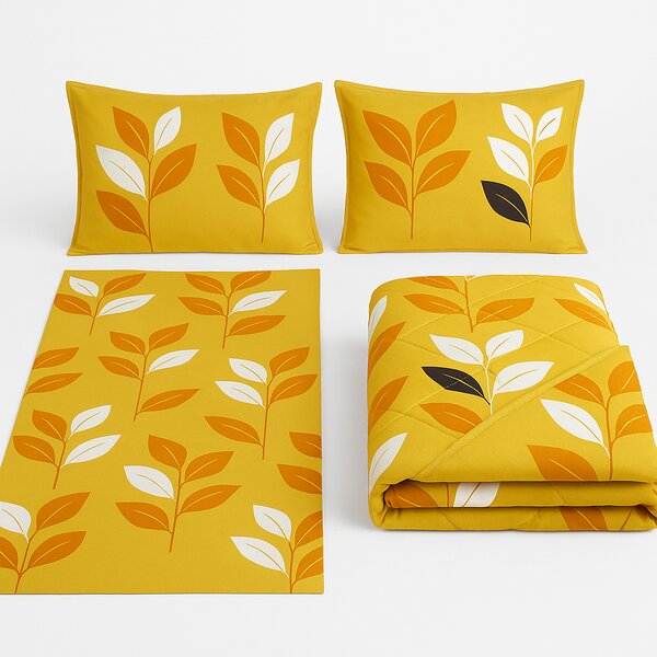 Set lenjerie pentru pat dublu cu pilota reversibila Lea 200x220 cm