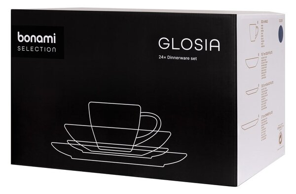 Serviciu de masă 24 buc. albastru închis din gresie Glosia - Bonami Selection