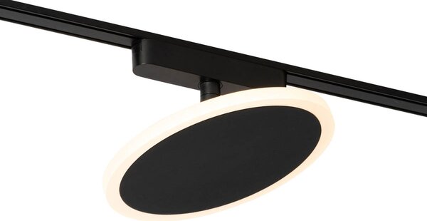 Spotlight modern negru pentru sistem de șine monofazat cu LED integrat - Magnetic Puk
