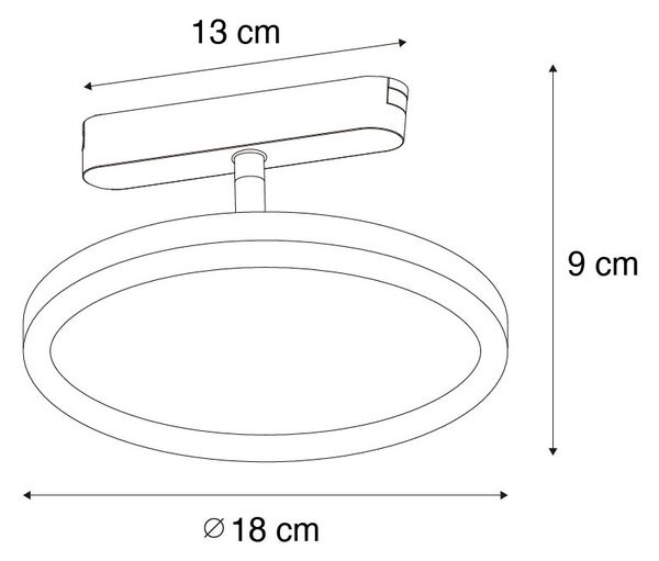 Spotlight modern negru pentru sistem de șine monofazat cu LED integrat - Magnetic Puk