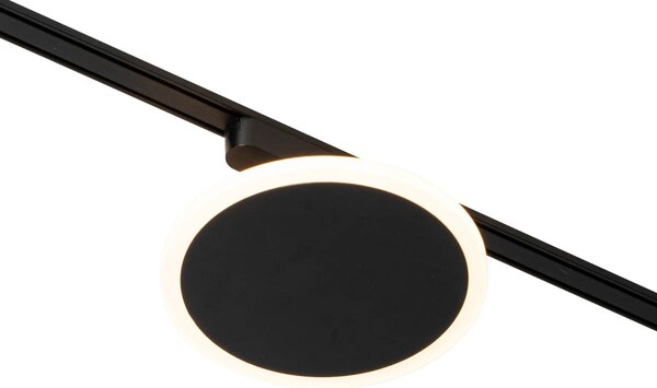 Spotlight modern negru pentru sistem de șine monofazat cu LED integrat - Magnetic Puk