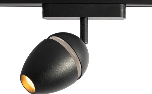 Spotlight modern negru pentru sistem de șine monofazat cu LED inclus - Magnetic Eggy