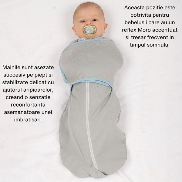 Sistem de infasat multifunctional Kidizi Tuki, 0-4 luni, fermoar cu dubla deschidere, 0.5 tog