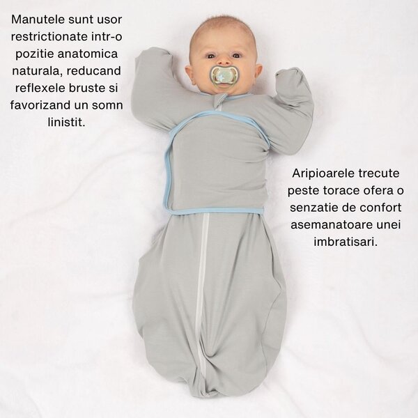 Sistem de infasat multifunctional Kidizi Tuki, 0-4 luni, fermoar cu dubla deschidere, 0.5 tog