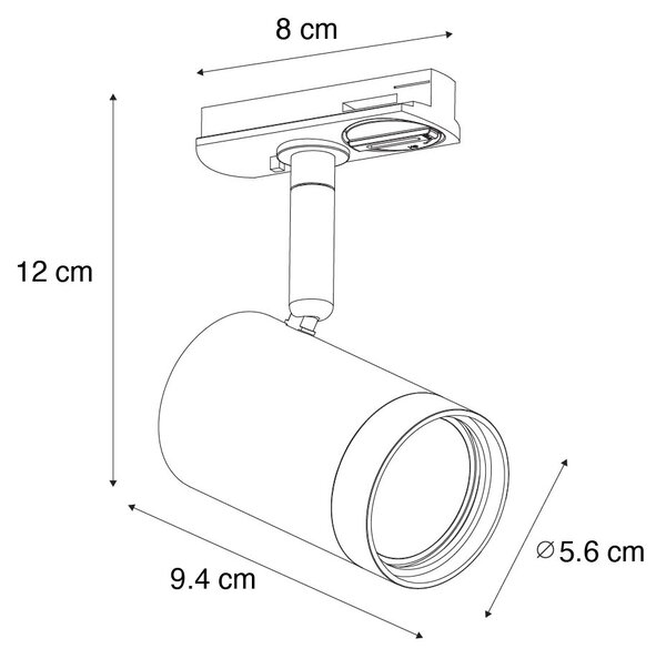 Spotlight modern Gunmetal pentru sistem de șină monofazată - Iconic Jeana