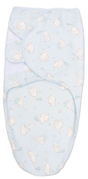 Set 3 sisteme de infasat reglabil din bumbac 0-3 luni Kidizi Elefun Blue, 100% bumbac, 0.5 tog