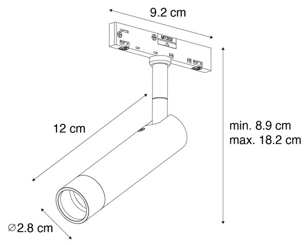 Spotlight modern bronz închis pentru sistem de șine monofazat - Slimline Uzzy
