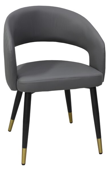 Set 6 Scaune Piele Ecologică Monaco Gri