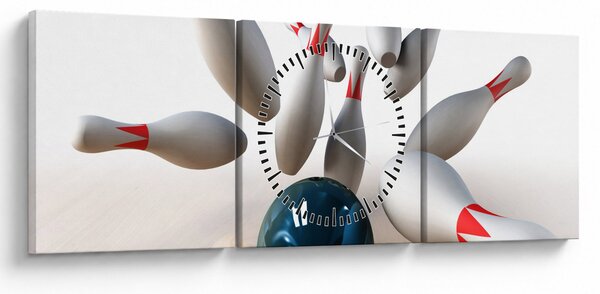 Tablou - Bowling (cu ceas) (90x30 cm)