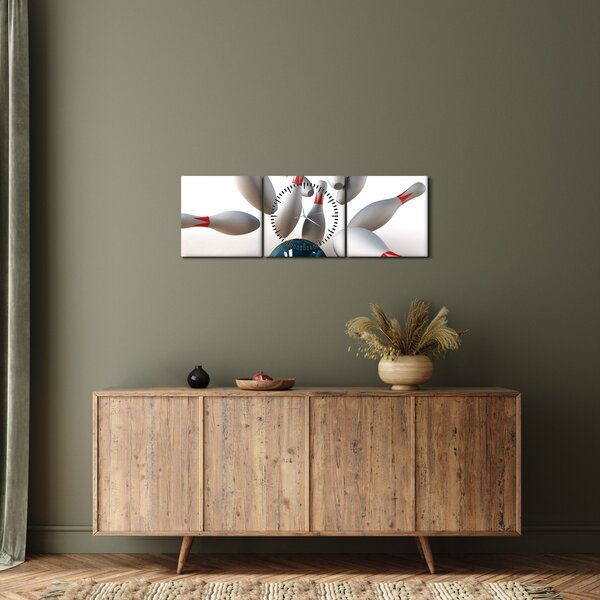 Tablou - Bowling (cu ceas) (90x30 cm)