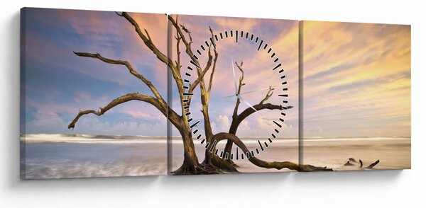 Tablou - Copacul în ocean (cu ceas) (90x30 cm)