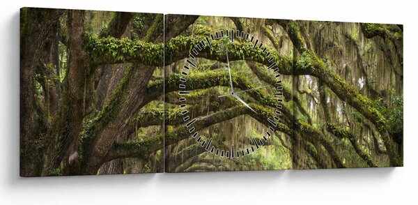 Tablou - Oaks Avenue, Charleston, Carolina de Sud, SUA (cu ceas) (90x30 cm)