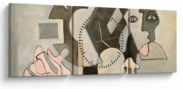 Tablou - Cubismul (cu ceas) (90x30 cm)