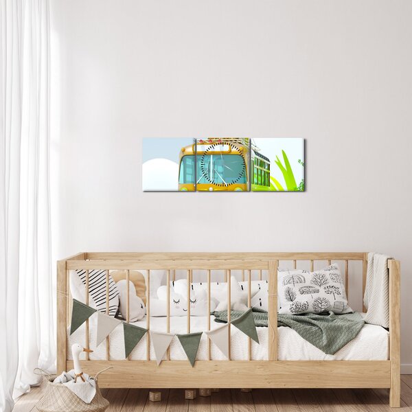 Tablou - Excursie tropicală (cu ceas) (90x30 cm)