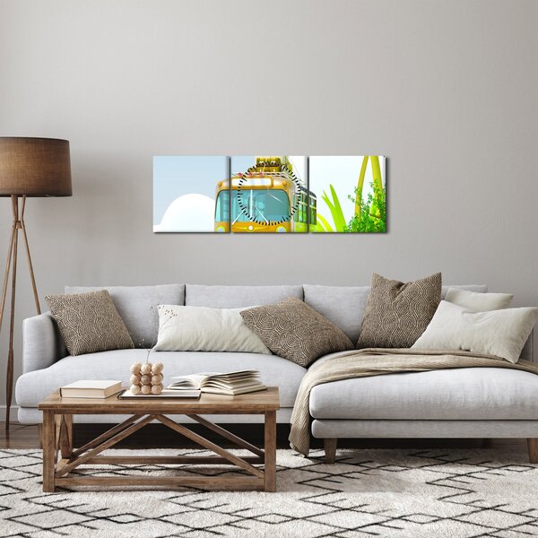 Tablou - Excursie tropicală (cu ceas) (90x30 cm)