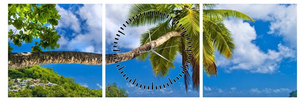Tablou - Seychelles (cu ceas) (90x30 cm)