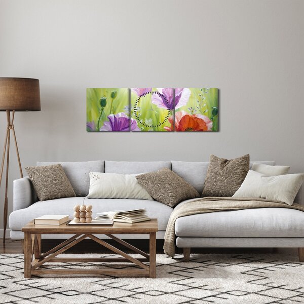 Tablou - Maci (cu ceas) (90x30 cm)